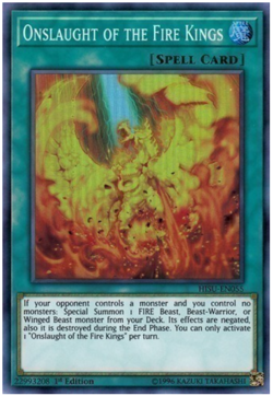 Onslaught of the Fire Kings - HISU-EN055 - Super Rare - 1st Edition - Yugioh - Image 1