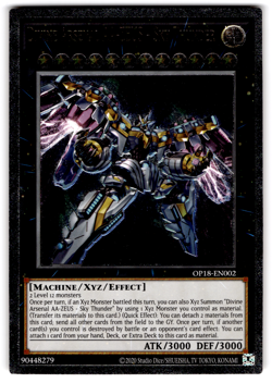 YUGIOH DIVINE ARSENAL AA-ZEUS - SKY THUNDER ULTIMATE RARE NM OP18-EN002 - Image 1