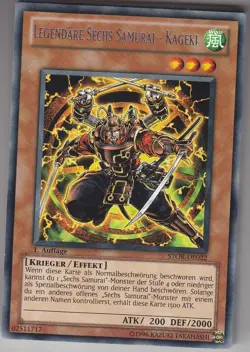 YU-GI-OH Legendare Sechs Samurai Kageki Rare STOR-DE022 - Image 1