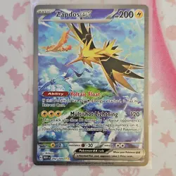 Pokemon Zapdos ex 202/165 MEW EN Full Art Holo Ultra Rare Basic 200 HP Card - Image 1