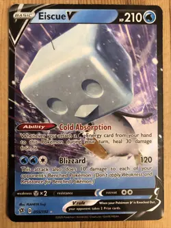 Eiscue V 055/192 Ultra Rare Rebel Clash Pokemon TCG Card NM - Image 1