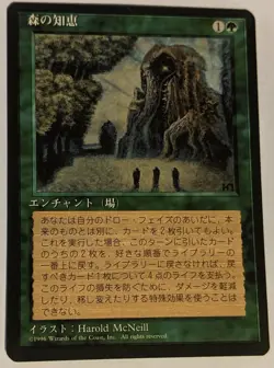 MTG Japanese Asian FBB Magic Card Near Mint SYLVAN LIBRARY 4TH Fourth Edition - Image 1