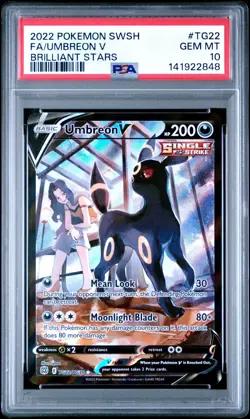 PSA 10 Umbreon V TG22 Trainer Gallery Full Art Brilliant Stars Pokemon Card GEM - Image 1