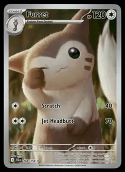 Pokemon Cards Furret 168/159 Journey Together Illustration Rare NM - Image 1