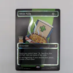 Ninja Pizza - Surge Foil - Borderless Teenage Mutant Ninja Turtles MTG Pixel Art - Image 1