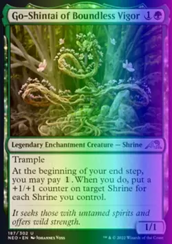 MTG Go-Shintai of Boundless Vigor (187/604) Kamigawa Neon Dynasty LP FOIL - Image 1