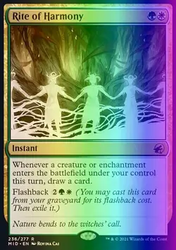 MTG Rite of Harmony (236/549) Innistrad Midnight Hunt LP FOIL - Image 1