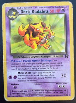 Pokemon TCG Dark Kadabra Team Rocket 39/82 Regular HP - Image 1