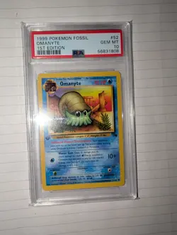 1999 Pokemon Fossil Omanyte 1st Edition #52 PSA 10 - Image 2
