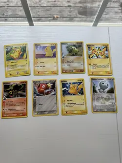 Pokemon TCG 8 Card Lot Pikachu Chikorita Pichu Bros Rayquaza Magikarp Mixed Sets - Image 1