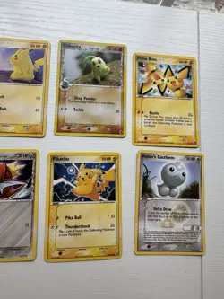 Pokemon TCG 8 Card Lot Pikachu Chikorita Pichu Bros Rayquaza Magikarp Mixed Sets - Image 3