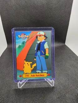 1999 Topps Pokemon TV Animation Edition Series 1 #TV1 Ash Ketchum - Image 1