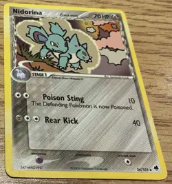 Pokemon TCG EX Dragon Frontiers Delta Species Nidorina 34/101 Uncommon - Image 1