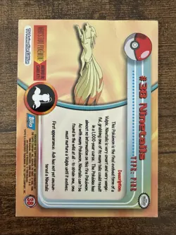 Topps Pokemon Ninetails #38 1999 TV Animation Edition Non Holo Blue Logo - Image 2