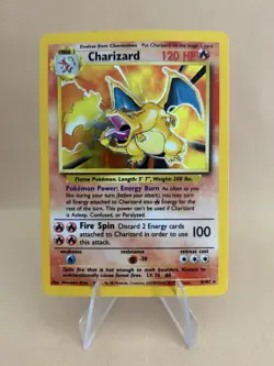 Pokemon TCG Charizard Base Set 4/102 Holo Unlimited Holo Rare 1999 - Image 1