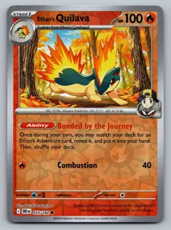 Pokemon TCG SV10: Destined Rivals Ethan's Quilava 033/182 Reverse Holo - Image 1