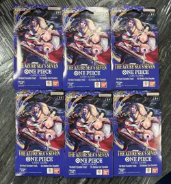 One Piece OP-14 The Azure Sea’s Seven Sleeved Booster Pack - Lot Of 6 - SEALED! - Image 1