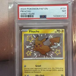 Pikachu #131/091 Sv: Paldean Fates Baby Shiny Rare Pokemon Card PSA 7 - Image 3
