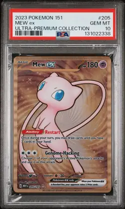 2023 Pokemon Mew ex Full Art 151 UPC Gold Metal Promo Card 205/165 PSA 10 GEM MT - Image 1