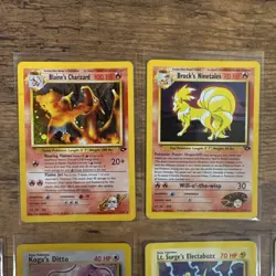 Pokemon Gym Challenge Blaine's Charizard Brock's Ninetales Lot 6 Cards HP/DMG - Image 2
