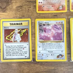 Pokemon Gym Challenge Blaine's Charizard Brock's Ninetales Lot 6 Cards HP/DMG - Image 3