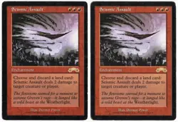 Seismic Assault x2 2x 1998 Exodus Red Rare Enchantment MTG LP AZ2 - Image 1