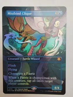 BRAND NEW Magic the Gathering: Mistbind Clique (Borderless) Special Guests Foil - Image 1