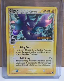 Pokemon TCG Card Gligar Ex Dragon Frontiers 16/101 2006 Reverse Stamped Holo MP - Image 1