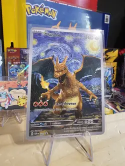Van Gogh Starry Night Charizard - Classic Pokemon Fan Art Custom - Non TCG - Image 2