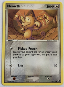 Meowth 77/113 2005 Pokemon TCG Card- EX Delta Species - Image 1