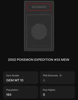 PSA 10 2002 Pokemon Expedition Mew 55/165 - Non Holo - POP 184 - Image 4