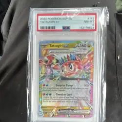 Pokemon Tatsugiri ex 142/191 Sv08 Surging Sparks Holo Double Rare PSA 8 English - Image 1