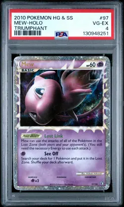 2010 POKEMON HEARTGOLD & SOULSILVER TRIUMPHANT #97 MEW-HOLO PSA 4 - Image 1