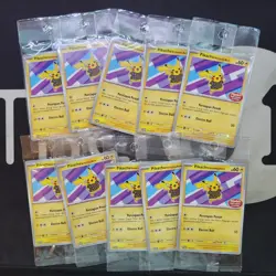 LOT OF 10 PCS 2024 POKEMON INDONESIAN SV-P #154 PIKACHU IN BATIK BERKEMEJA BATIK - Image 1