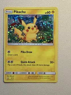 Pikachu #4/12 Confetti Holo McDonald's Promo 2018 Pokemon TCG Card Minty New - Image 1