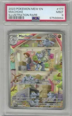 2023 POKEMON MEW EN-151 ILLUSTRATION RARE #177 MACHOKE PSA 9 - Image 1