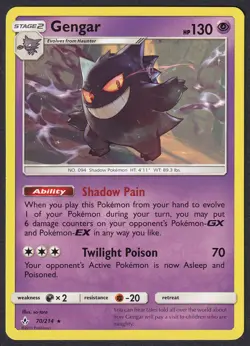 Pokemon Gengar 70/214 Non-Holo Rare Unbroken Bonds - Image 1
