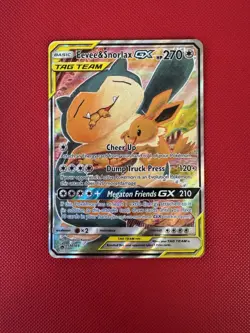 Pokemon TCG Eevee & Snorlax GX SM169 Tag Team Holo Black Star Promo - Image 1