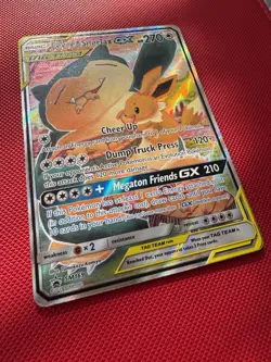 Pokemon TCG Eevee & Snorlax GX SM169 Tag Team Holo Black Star Promo - Image 3