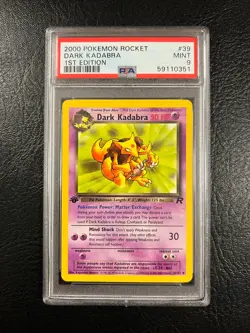 2000 Pokemon Rocket #39 - Dark Kadabra - Mint - 1st Edition - PSA 9! - Image 1