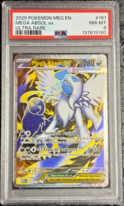 2025 POKEMON MEG EN MEGA ABSOL ex ULTRA RARE #161 - PSA 8 - Image 1