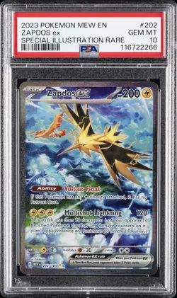 2023 POKEMON MEW EN-151 SPECIAL ILLUSTRATION RARE #202 ZAPDOS EX PSA 10 - Image 1