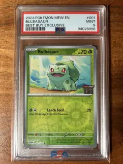 2023 Pokemon #001 Bulbasaur Best Buy Exclusive 151 Stamped PSA 9 - Image 1
