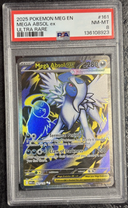2025 POKEMON MEG EN MEGA ABSOL ex ULTRA RARE #161 - PSA 8 - Image 1
