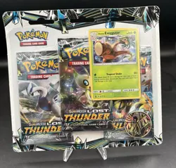 New Factory Sealed Pokemon TCG Sun & Moon Lost Thunder 3 Pack Blister - Image 1