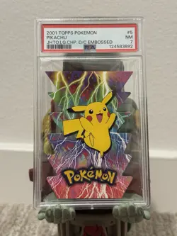 2001 Topps Pokemon Johto League Die Cut Pikachu #5 PSA 7 - Image 1