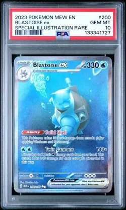 2023 POKEMON MEW EN-151 SPECIAL ILLUSTRATION RARE #200 BLASTOISE EX PSA 10 - Image 1