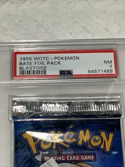 Pokemon Blastoise Pack 1999 Base Set Base Foil Pack PSA 7 - Image 2