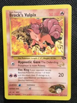 Pokemon TCG Brock's Vulpix Gym Challenge 37 W/ Stamp Very RARE NM - Image 1