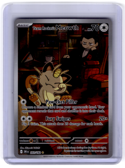 Pokemon Team Rockets Meowth Card 203/182 Destined Rivals NM - Image 1